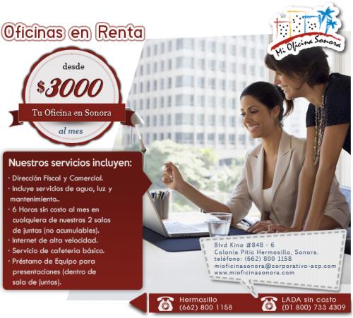 Renta de oficinas en Hermosillo Sonora a par - Imagen 1