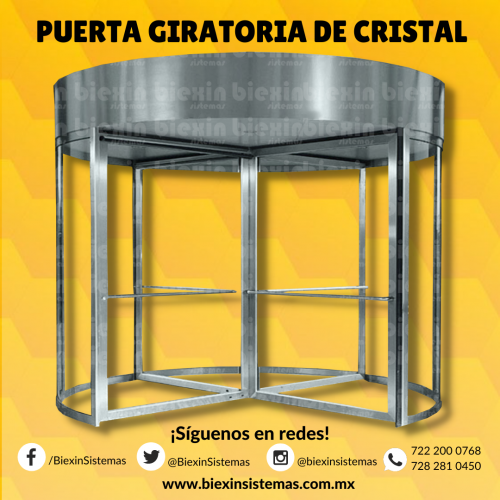 PUERTA GIRATORIA DE CRISTAL 4 PANELES Brind - Imagen 1