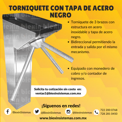 TORNIQUETE CON TAPA DE ACERO NEGRO   Contro - Imagen 1