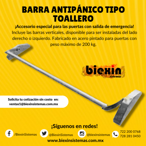 BARRA ANTIPÁNICO TIPO TOALLERO Accesorio e - Imagen 1