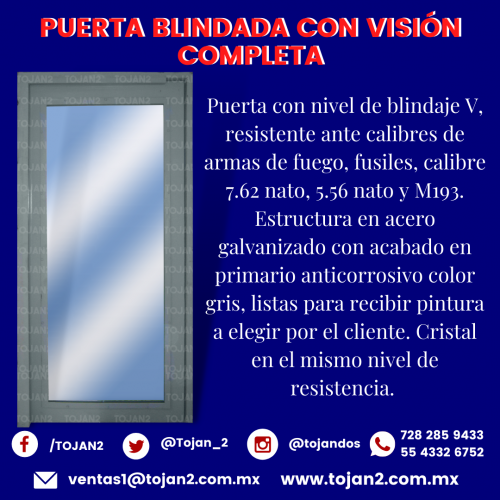 PUERTA BLINDADA CON MIRILLA DE VISIÓN COMPLE - Imagen 1