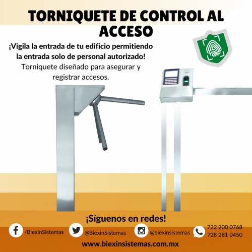 TORNIQUETE DE CONTROL BIOMÉTRICO Identifica  - Imagen 1